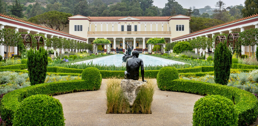 The Getty Villa museum and educational organization in the Pacific Palisades, CA