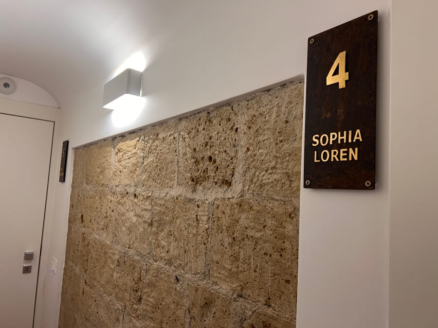 Adrian Leeds' and friend Marcia's Sophia Loren room at Ciao Bellini B&B in Naples, Italy