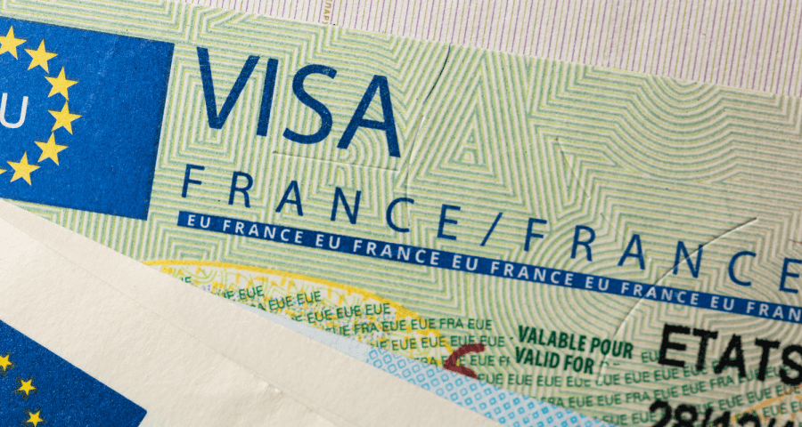 Cover of a French Visa