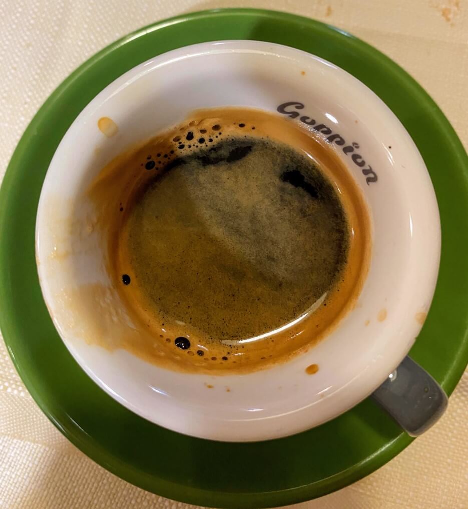 A cup of Caffe Lungo in Venice, Italy