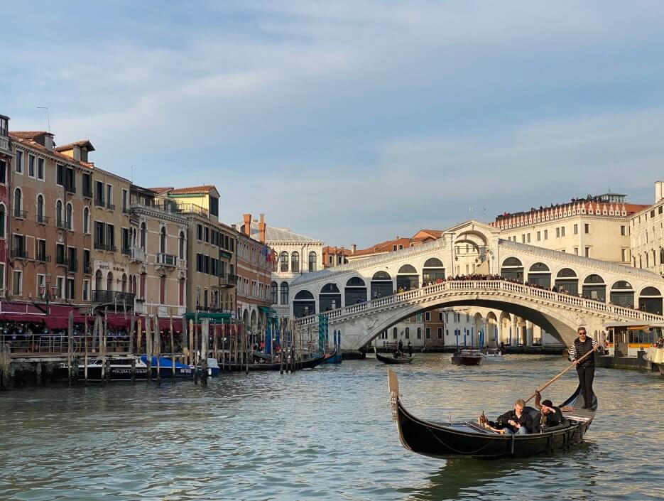 The famous Rialto Bridge in Venice, Italy