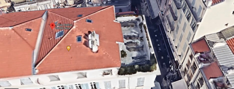 A A bird's eye view of the rooftop terrace in Nice France