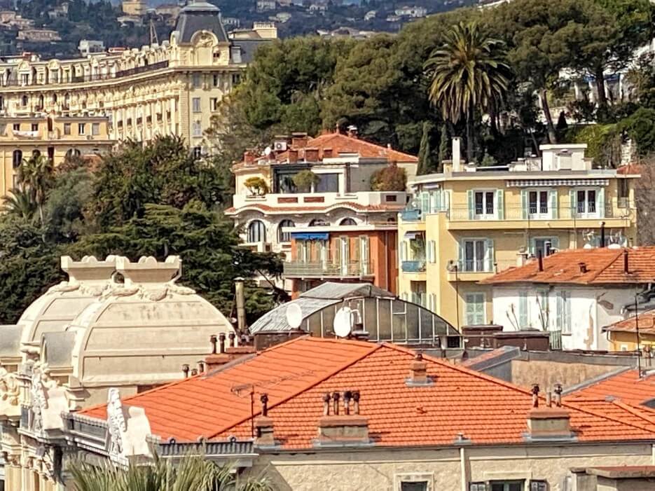 A view of the architect's apartment from afar in Nice France