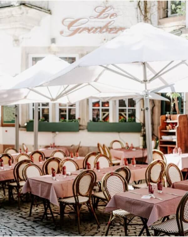 the terrace of Le Gruber in Strasbourg