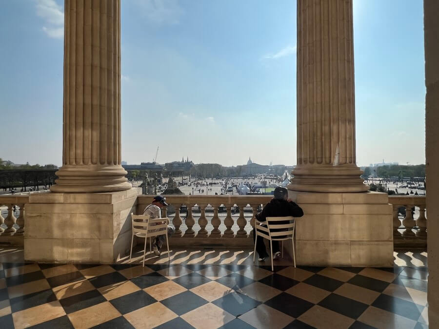 View from the loggia of the Hôtel de la Marine in Paris, France