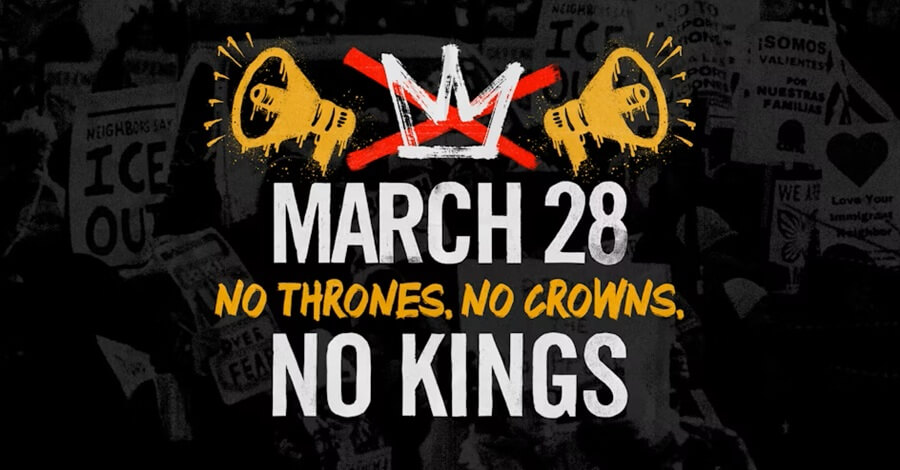 Poster for the No Kings No Tyrants march in Paris, France