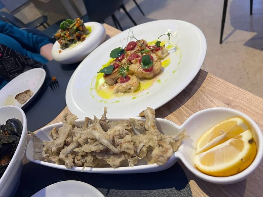 Anchovies and cauliflower at Re Lazzarone in Naples, Italy