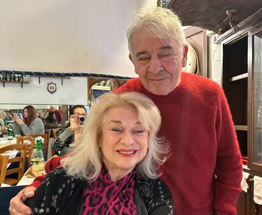 Marcia with Antonio at Osteria da Antonio in Naples, Italy