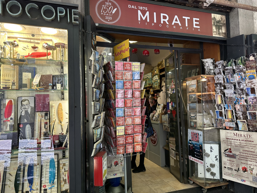 The stationary shop on Via San Sebastiano in Naples, Italy