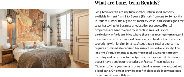 Graphic definition of a long-term rental apartment