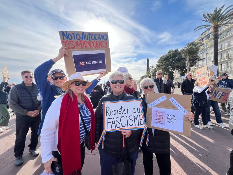 No Kings marchers in Nice, France