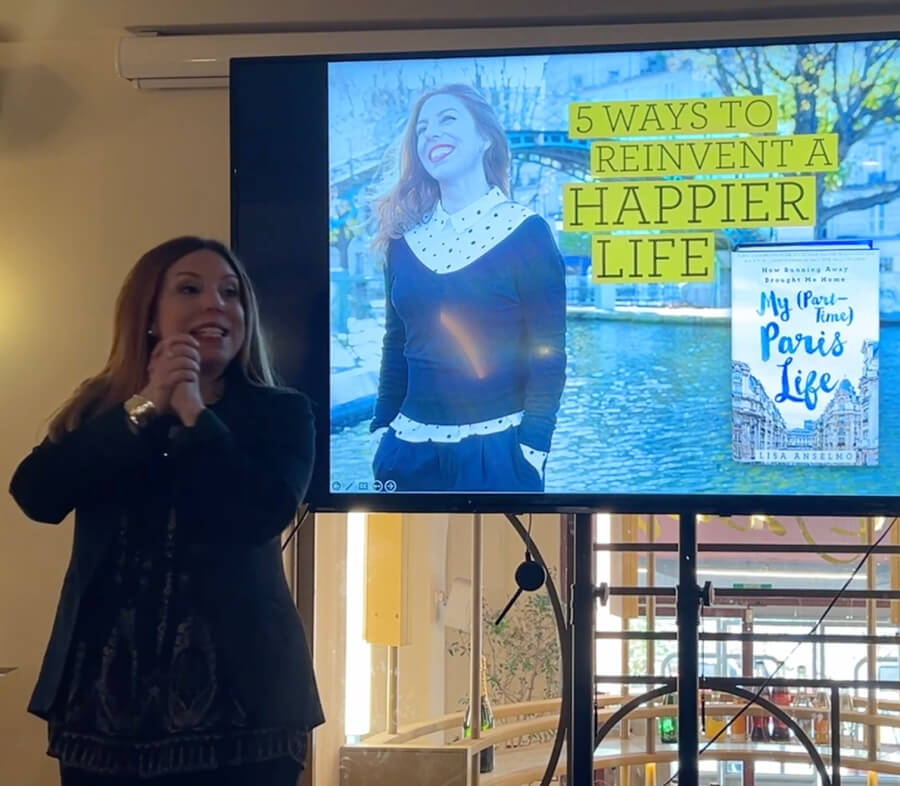 Lisa Anselmo speaking at Apres-Midi in Nice, France