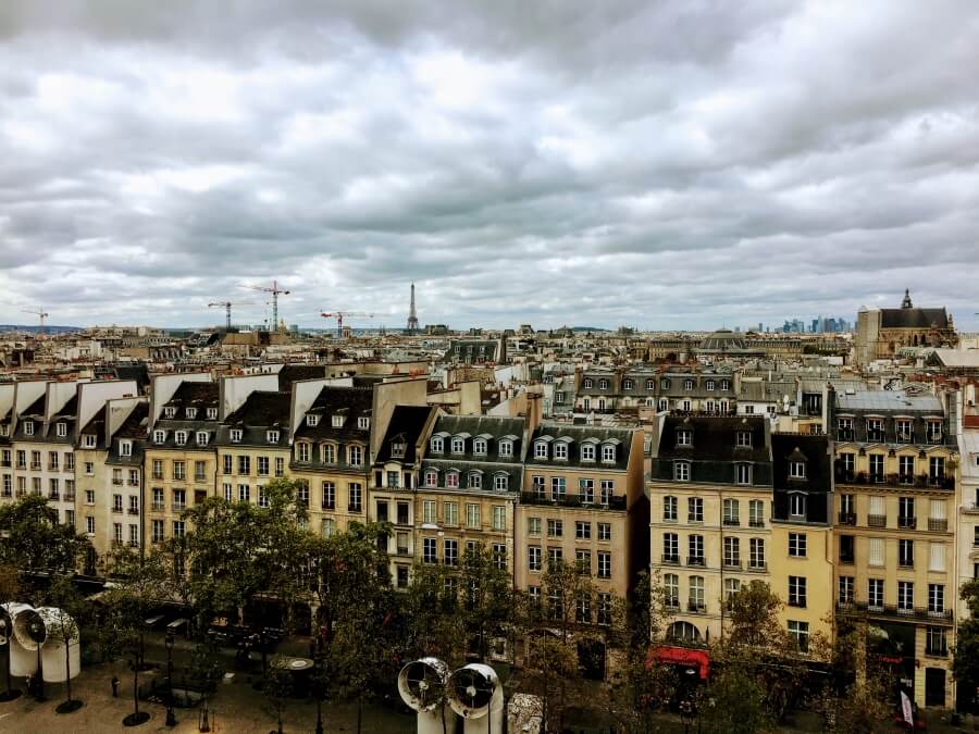 View out over the rooftops of Paris