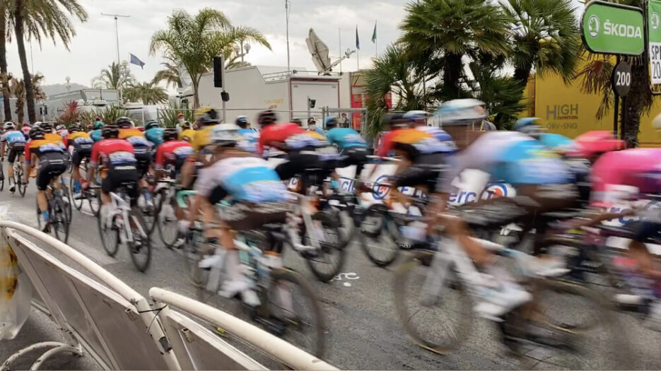 Tour de France Riders Zoom by in Nice