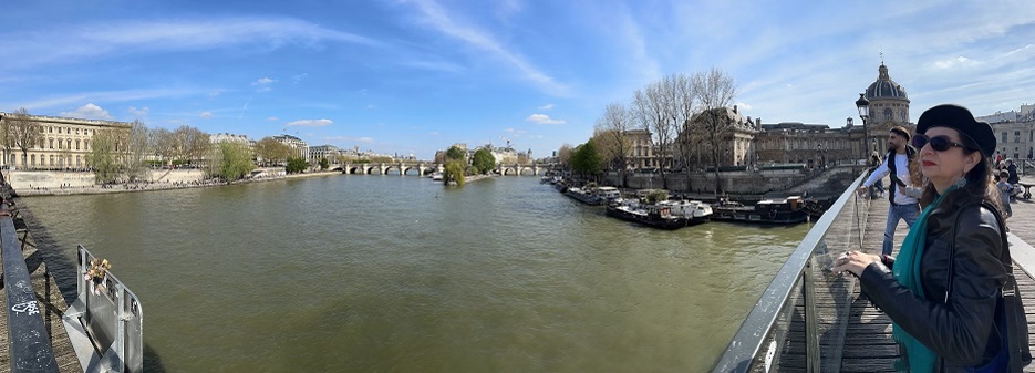 Panoramic view from the Pont des Arts in Paris