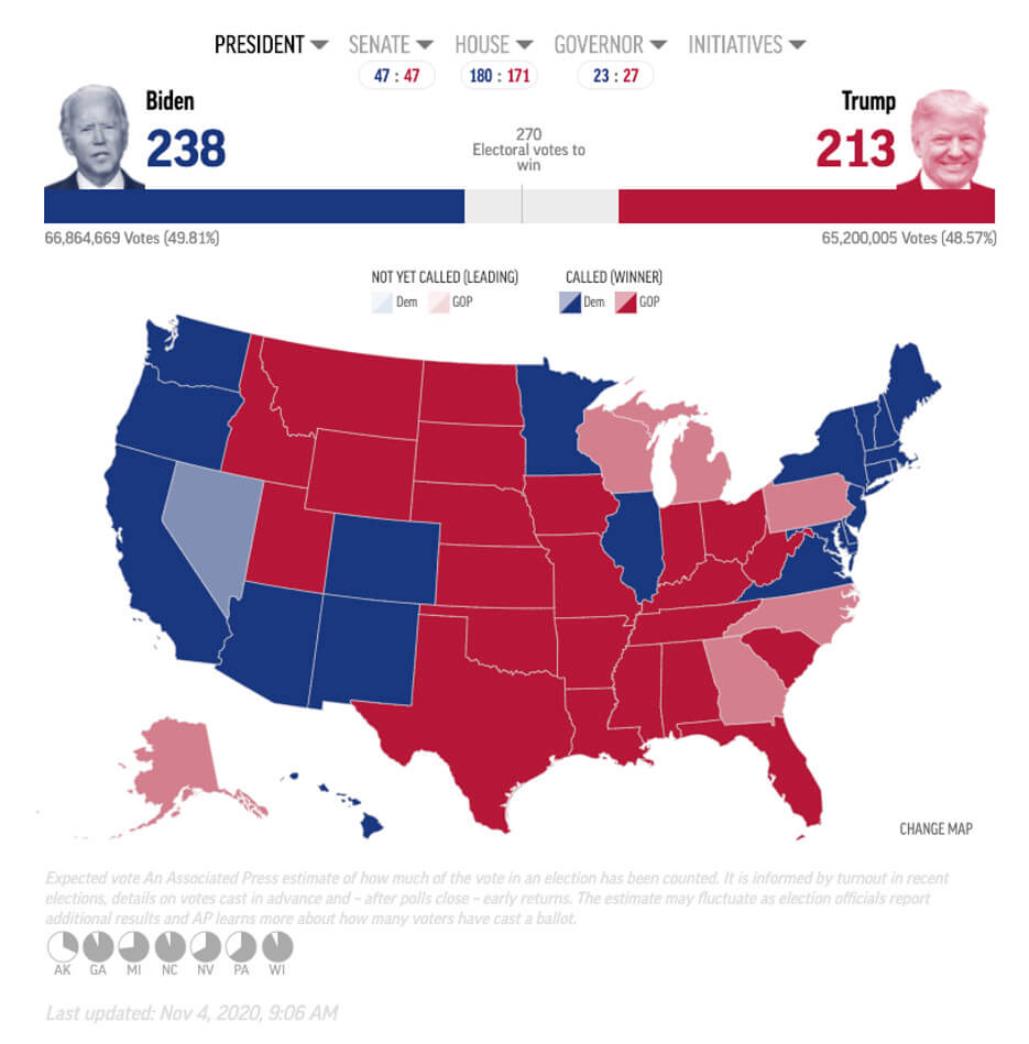 France24 map of US red and blue states
