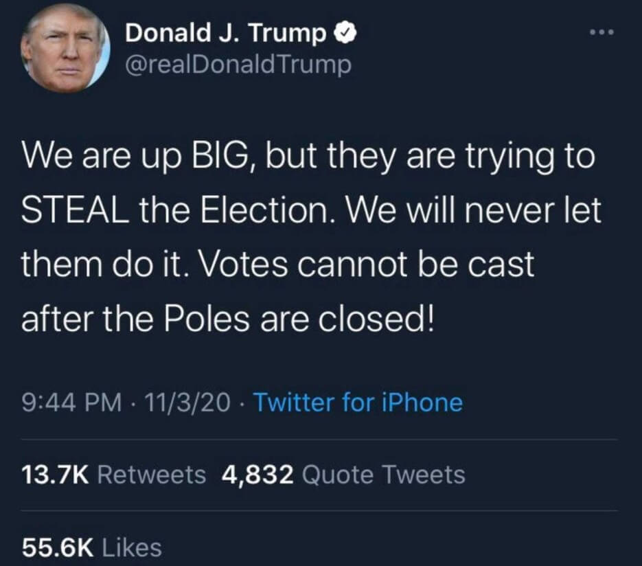 Donald Trump Tweets About After the "Poles" are Closed!