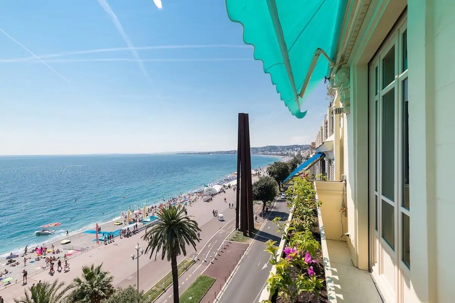 Sea View from the balcony of the apartment in Nice that Adrian Leeds hopes will be for sale soon