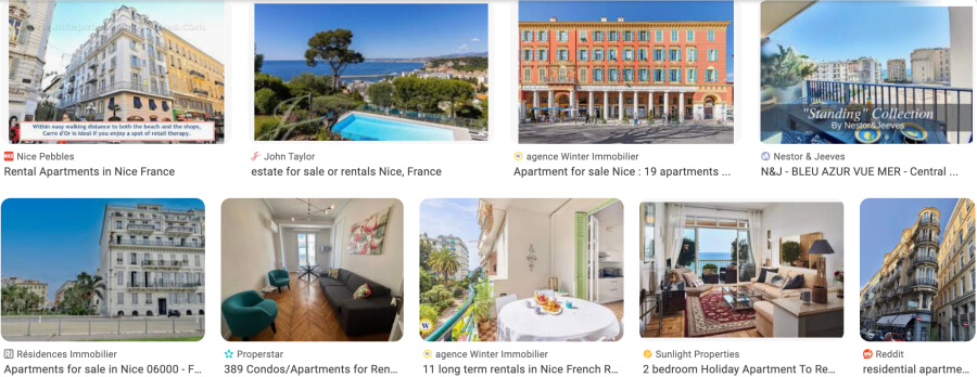 Rental Apartment listings in Paris with a photo of each