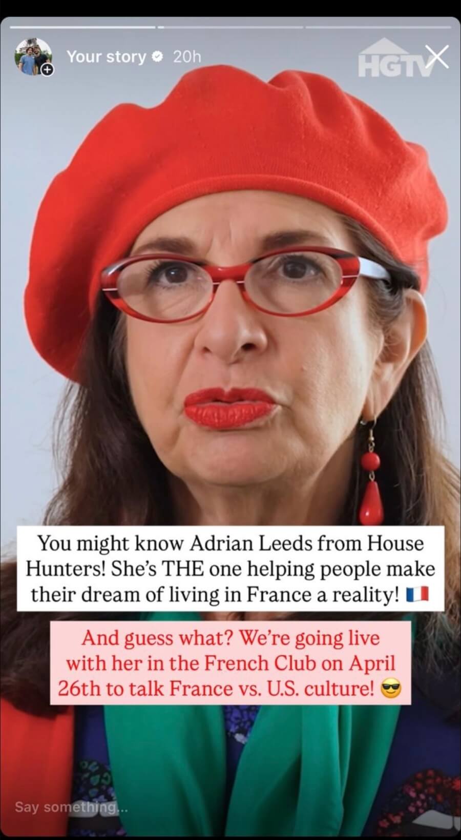 Adrian Leeds promo on the AT Frenchies Club Instagram account