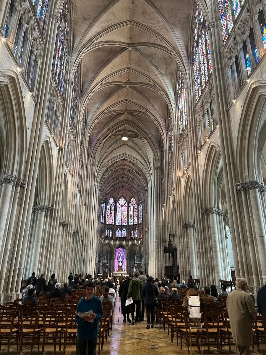 Inside the Basilique Sainte-Jeanne d'Arc in Domrémy, France