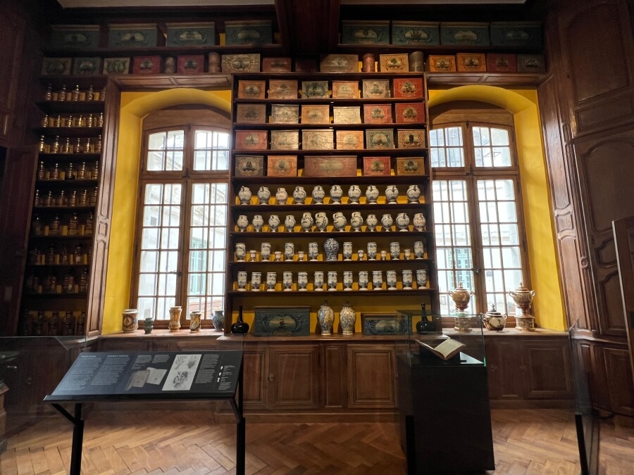 The apothecary in the Cité du Vitrail in Troyes, france