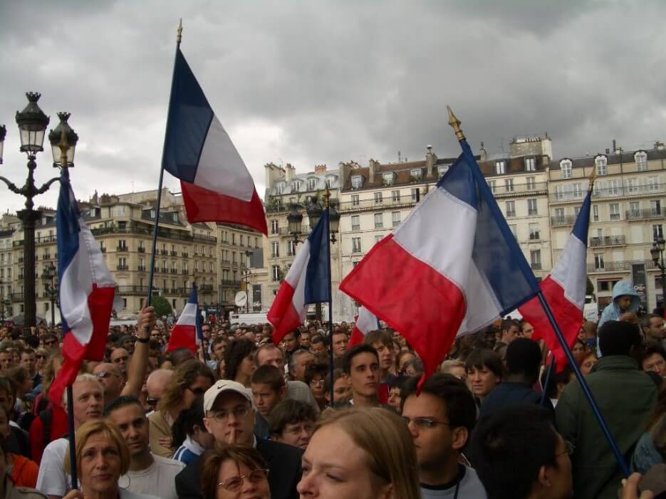 A demonstrating crowd in Paris