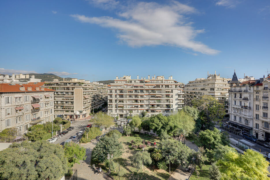 view of the park from the apartment for sale in Nice, France
