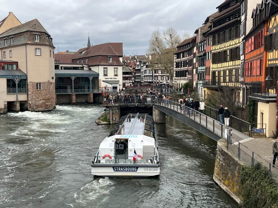 The Batorama boat tour through Le Petit France in Strasbourg, France