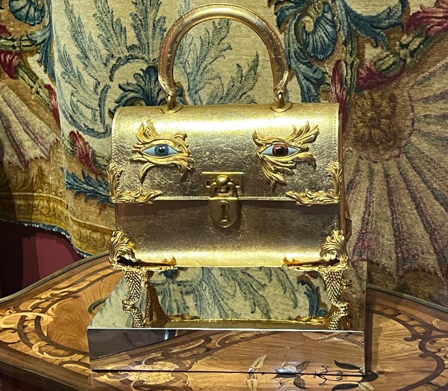 Example of Couture items at the exhibit at the Louvre in Paris