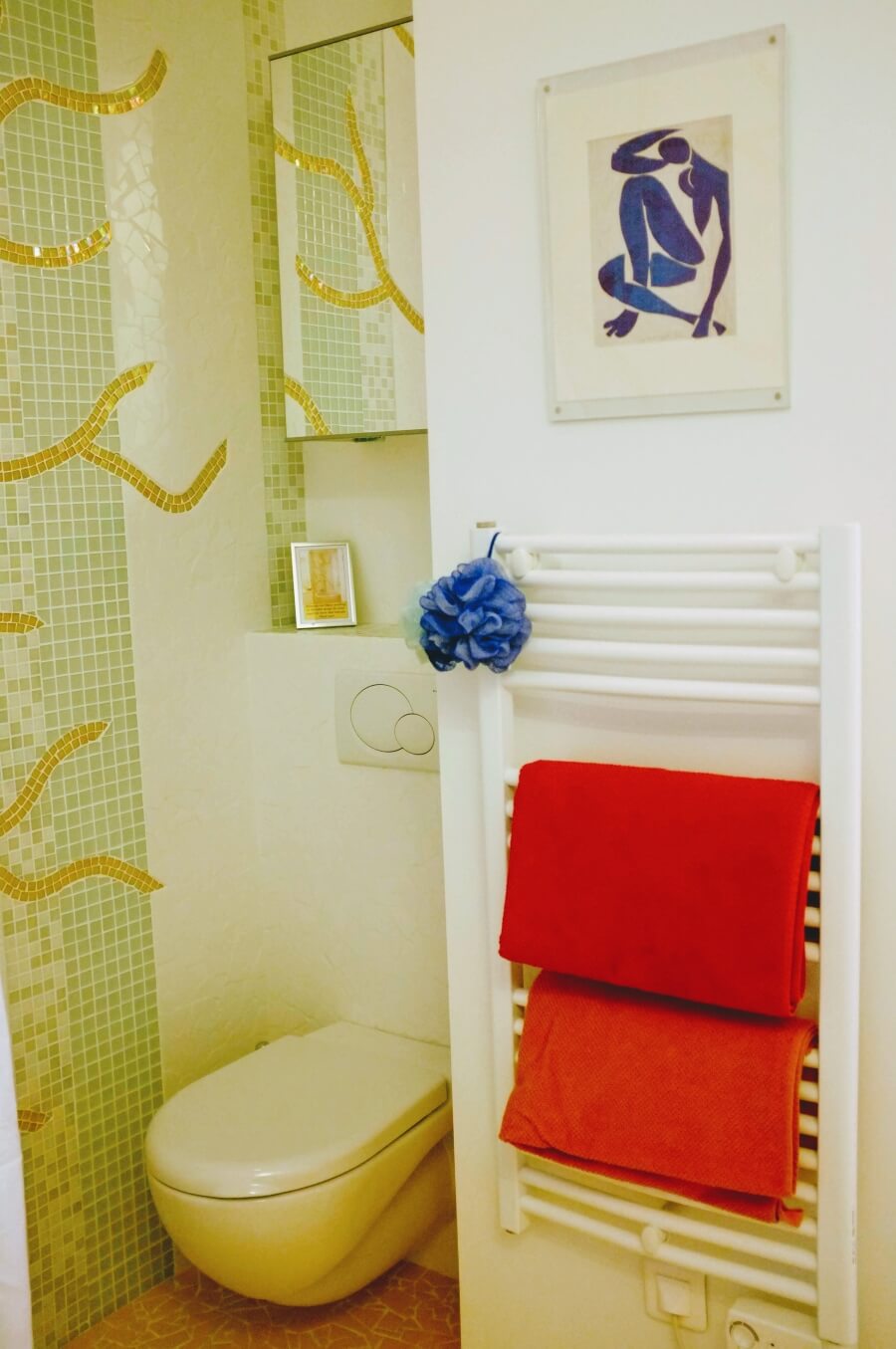The sanibroyeur toilet in Adrian Leeds' apartment in Nice, France