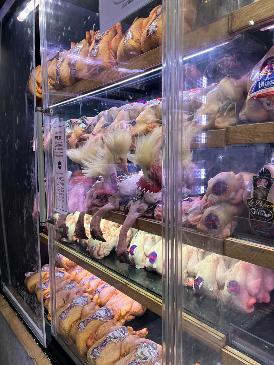 Fresh poultry at Le Bon Marché Grande Epicerie 