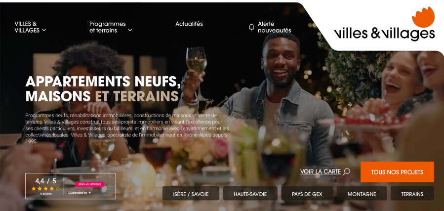 Splashpage meme for the Villes et Villages website