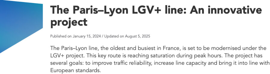 SNCF Réseau working on the LGV+ project