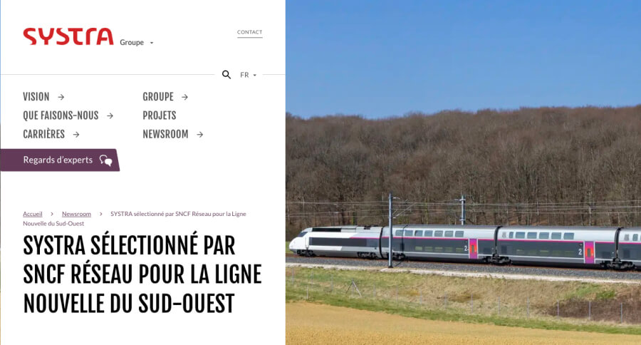 the Ligne Nouvelle du Sud-Ouest in France