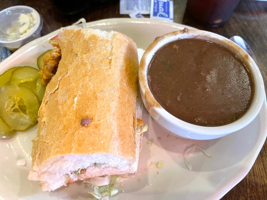 Photo of Turtle Soup and Oyster Loaf at Mandina's in New Orleans