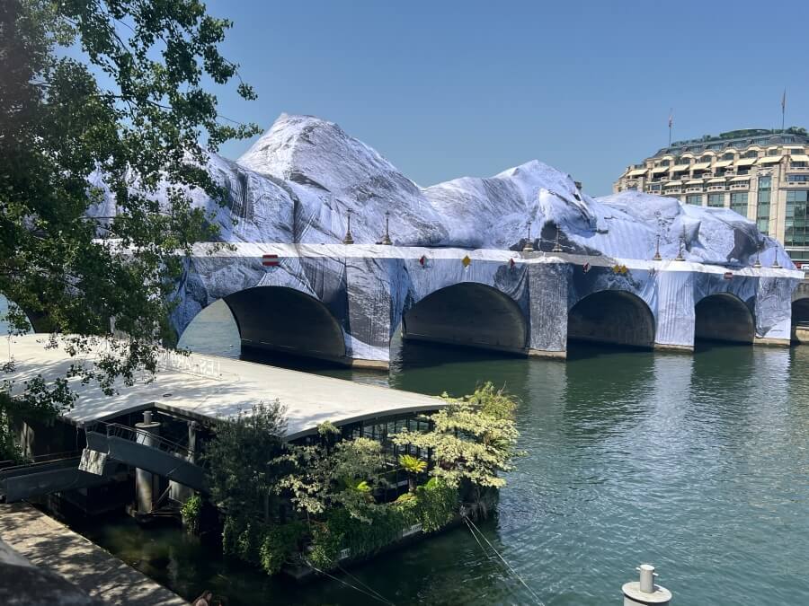 View of JR's La Caverne du Pont-Neuf in Paris
