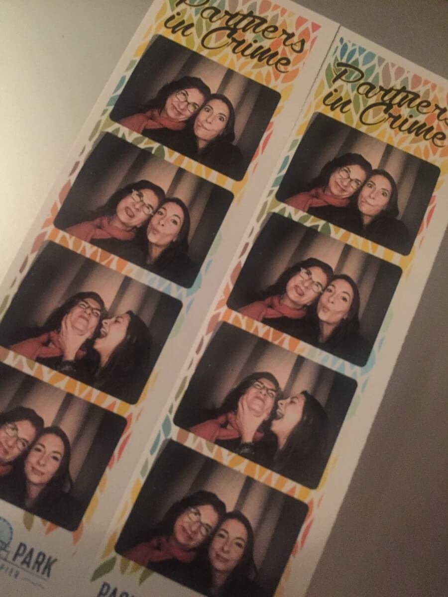 Strip photos of Adrian Leeds and daughter, Erica Simone, entitled Partners in Crame