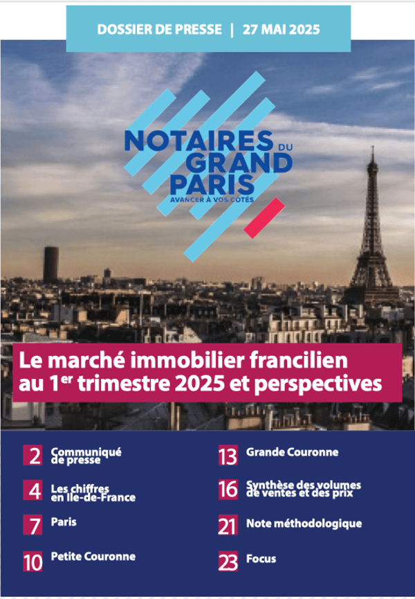 Cover for the Notaires de France quarterly real estate report