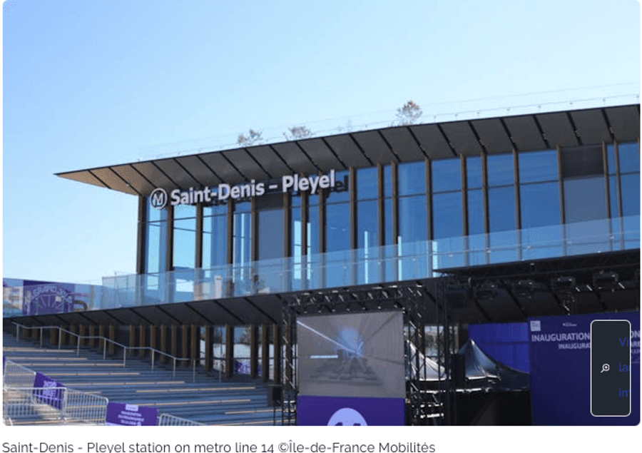 The new St Denis Pleyel Metro station on the new 14 Metro Line in Paris