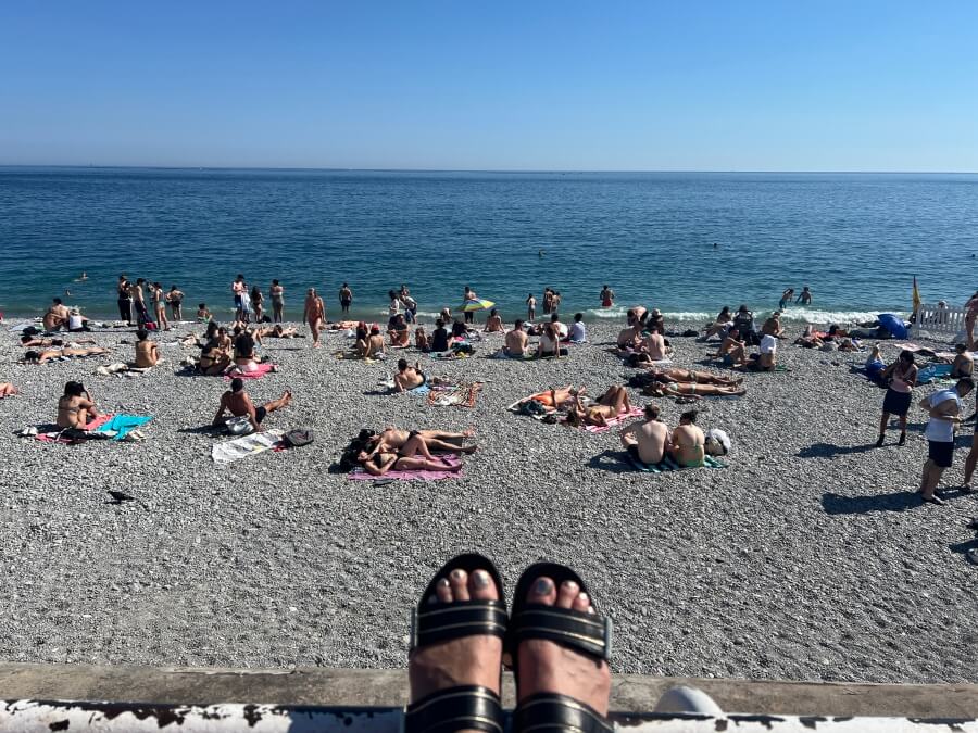 Adrian Leeds at the beach on the Promenade in Nice, France