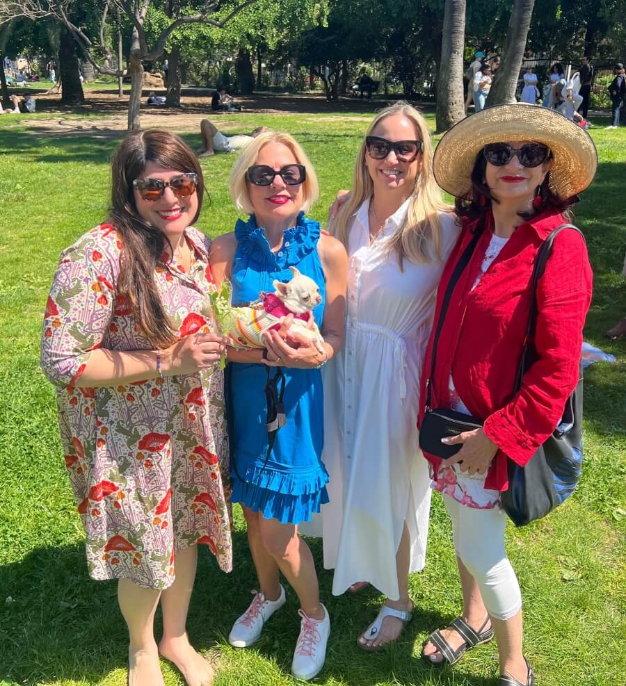 Adrian Leeds with Katie, Ella, Katiea at the May Day Picnic