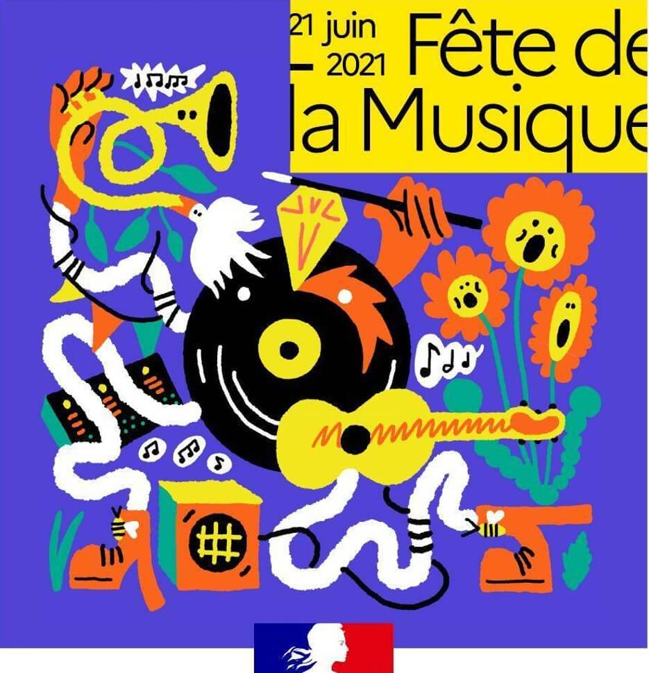 Poster promoting Fête de la Musique in Nice France