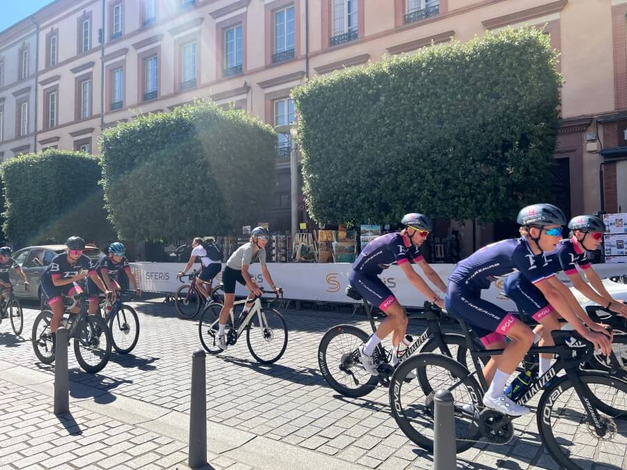 Bikers in the triathlon in Albi, France