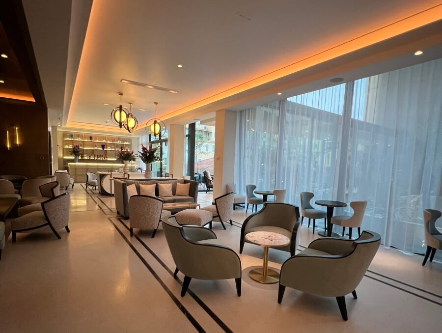 The lounge level in the Hotel Victoria in Nice, France