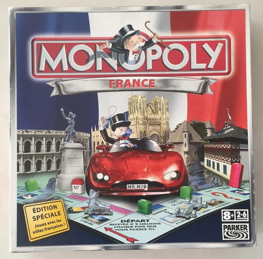 Top cover on a game box of French Monopoly