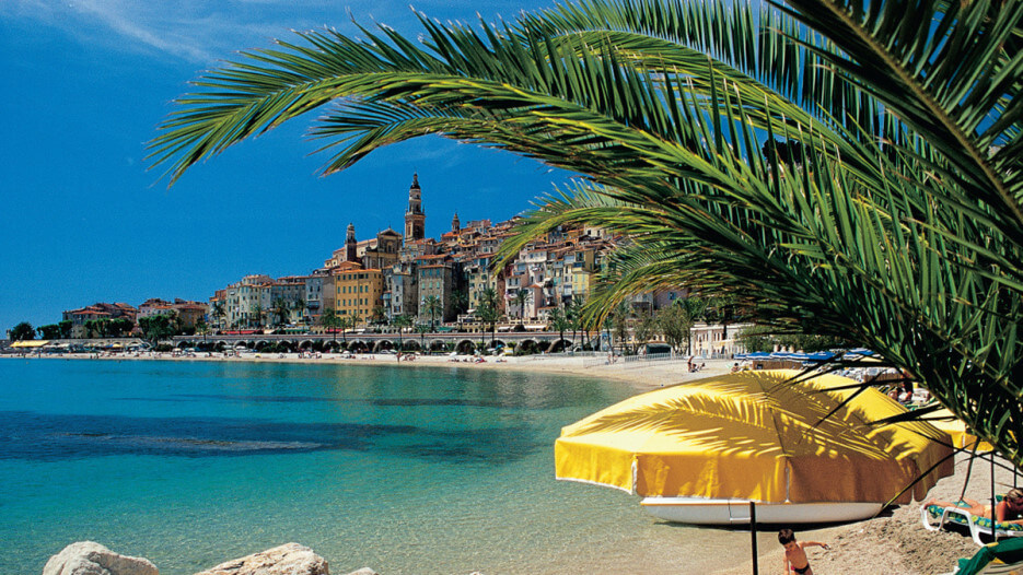 A distant view of Menton France