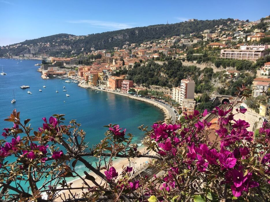 Aerial view of the cost along Villefranche-ser-Mer in France | La Belle Terrasse