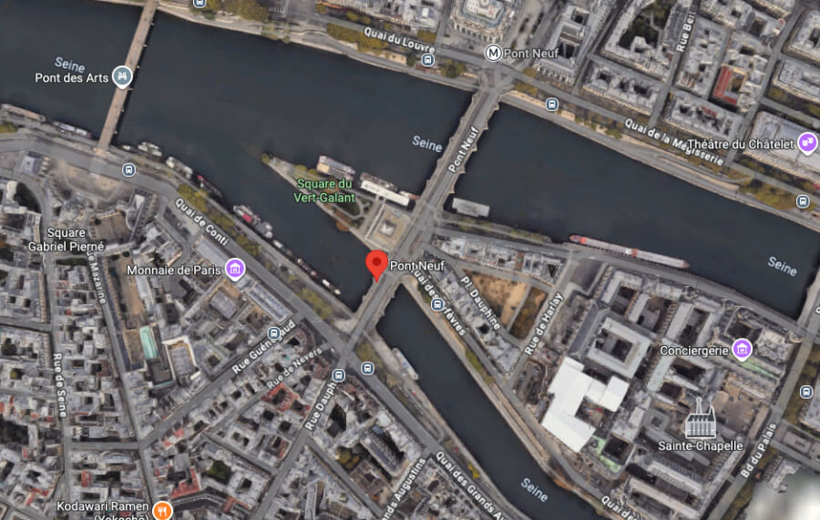 Google Map showing the location of JR's La Caverne in Paris