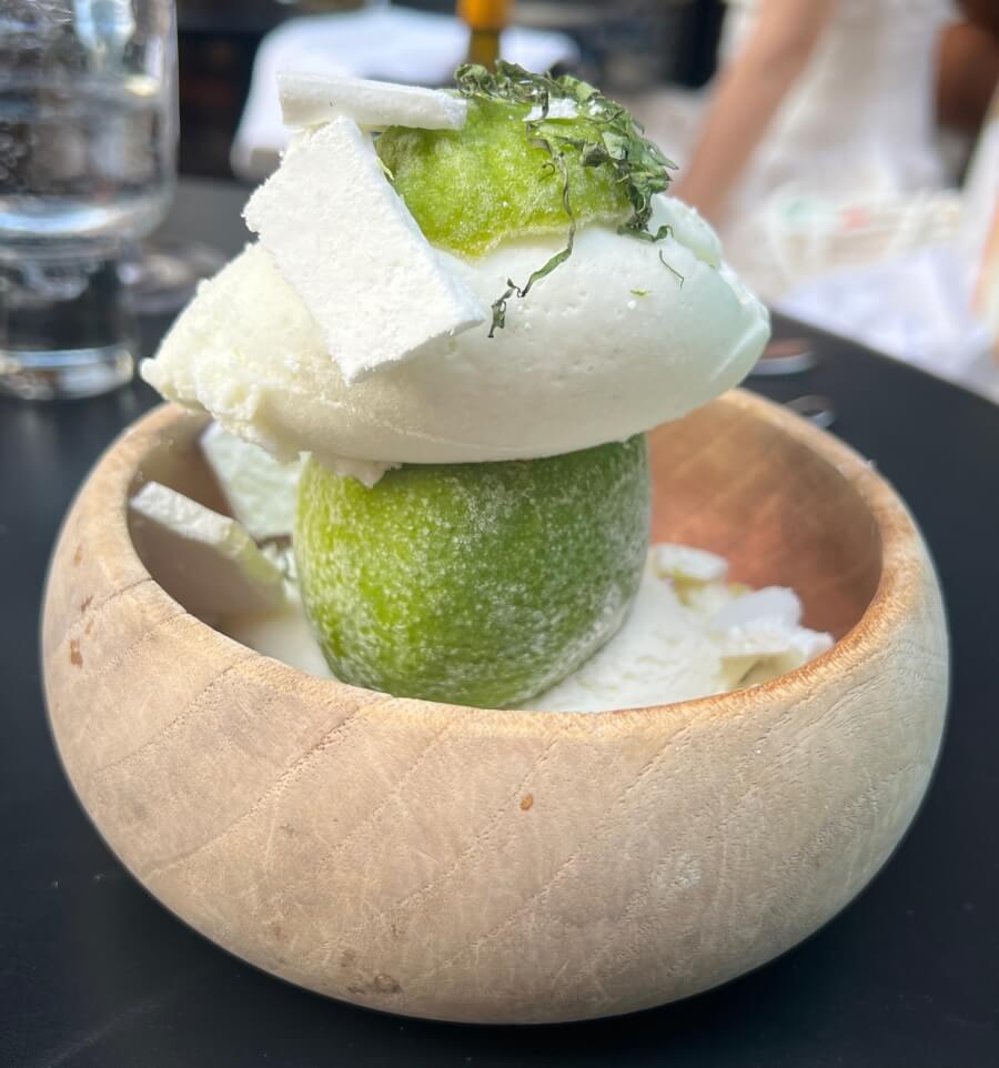 Lime sorbet at Peixes in Nice, France